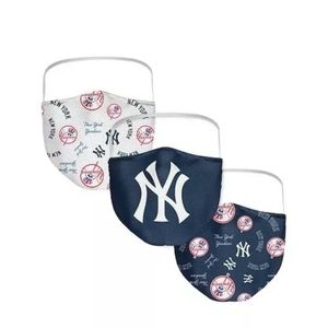 NEW - MLB New York Yankees Adult Face Masks 3-Pack (Washable & Reusable)